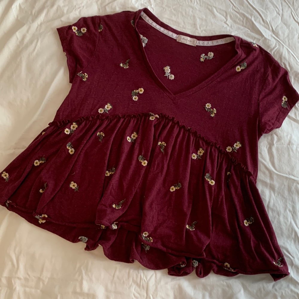 Altar’d State Relaxed Embroidered Top Small